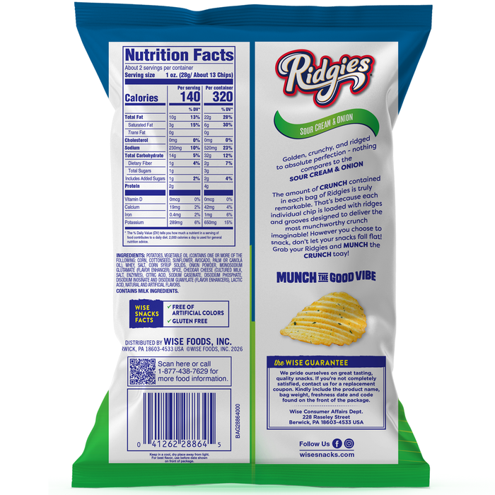 Ridgies Sour Cream & Onion