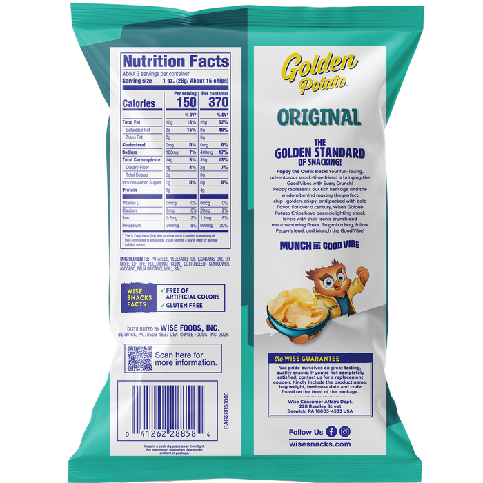 Wise Snacks Golden Original Potato Chips