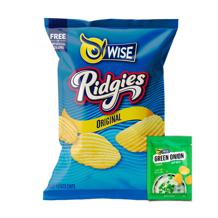 Wise Snacks Ridgies + Green Onion Dip Mix - bundle